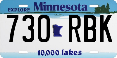 MN license plate 730RBK