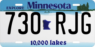 MN license plate 730RJG