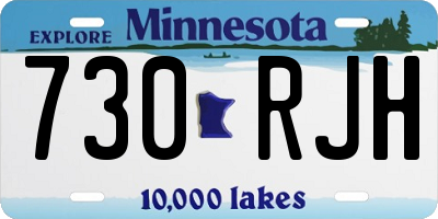 MN license plate 730RJH