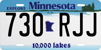 MN license plate 730RJJ