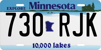 MN license plate 730RJK