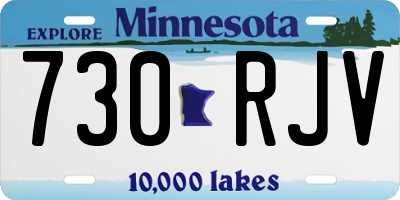 MN license plate 730RJV