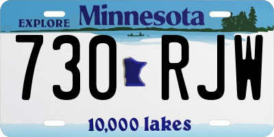 MN license plate 730RJW