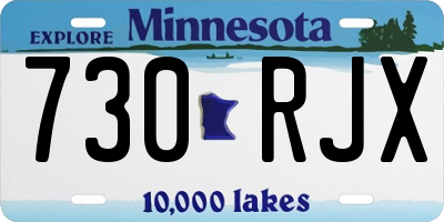 MN license plate 730RJX