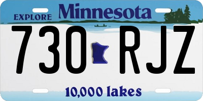 MN license plate 730RJZ