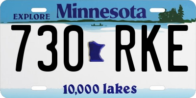 MN license plate 730RKE