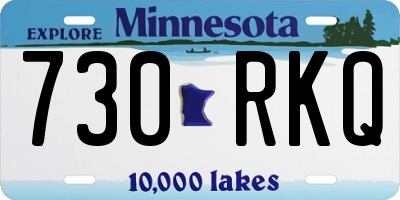 MN license plate 730RKQ