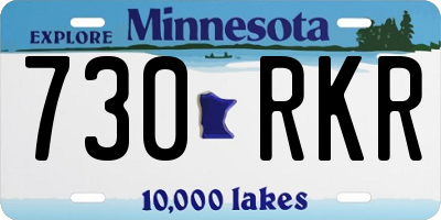 MN license plate 730RKR