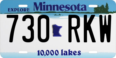 MN license plate 730RKW