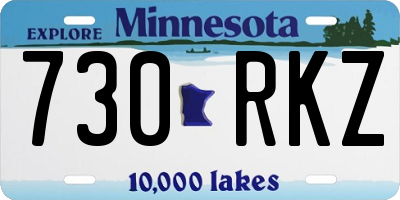 MN license plate 730RKZ