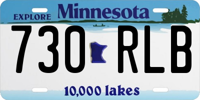 MN license plate 730RLB