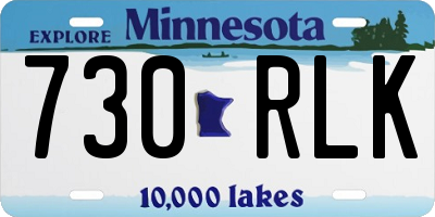 MN license plate 730RLK