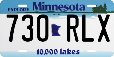 MN license plate 730RLX