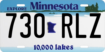 MN license plate 730RLZ
