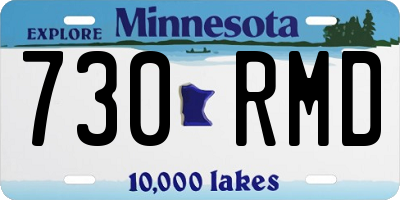 MN license plate 730RMD