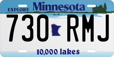 MN license plate 730RMJ