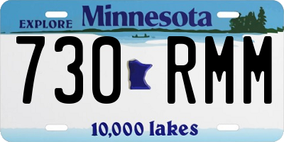 MN license plate 730RMM