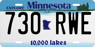 MN license plate 730RWE