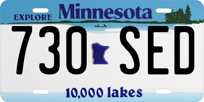 MN license plate 730SED