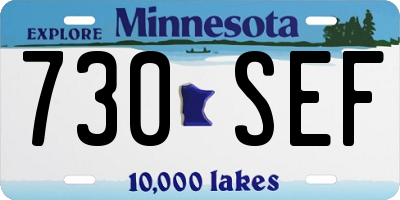 MN license plate 730SEF