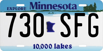 MN license plate 730SFG