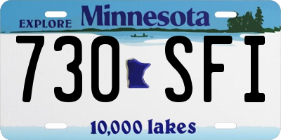 MN license plate 730SFI