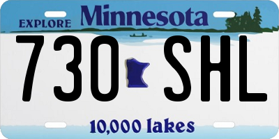 MN license plate 730SHL