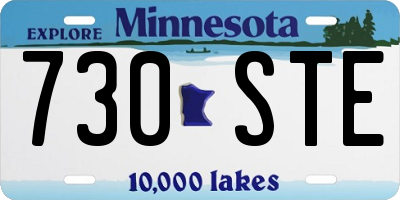 MN license plate 730STE