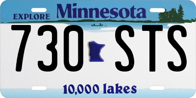 MN license plate 730STS
