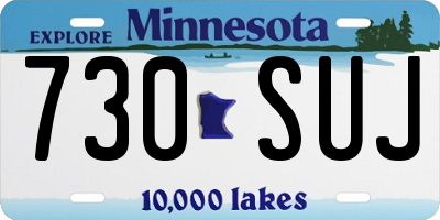 MN license plate 730SUJ