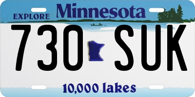 MN license plate 730SUK