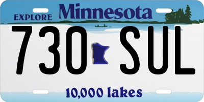 MN license plate 730SUL