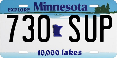 MN license plate 730SUP