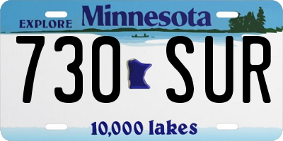 MN license plate 730SUR