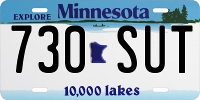 MN license plate 730SUT