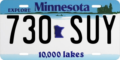 MN license plate 730SUY