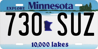 MN license plate 730SUZ