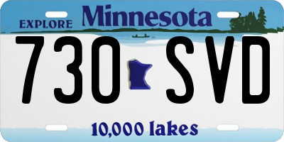 MN license plate 730SVD
