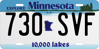 MN license plate 730SVF