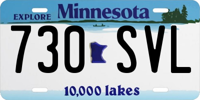 MN license plate 730SVL