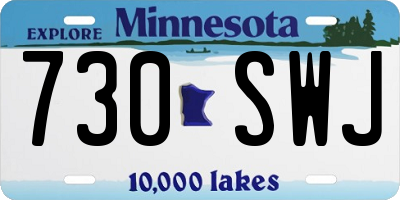 MN license plate 730SWJ