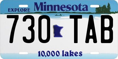 MN license plate 730TAB