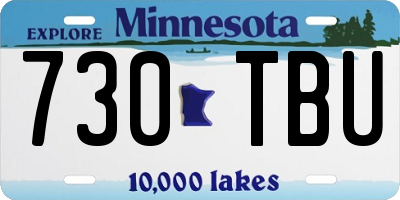 MN license plate 730TBU