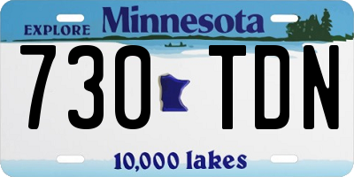 MN license plate 730TDN