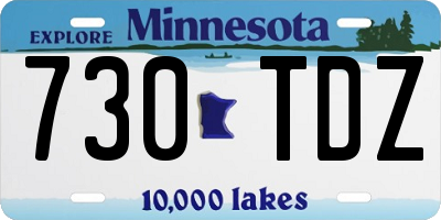 MN license plate 730TDZ