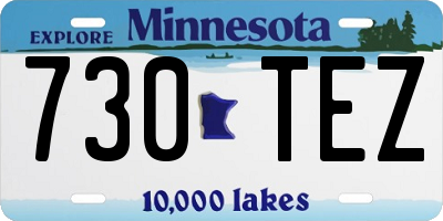 MN license plate 730TEZ