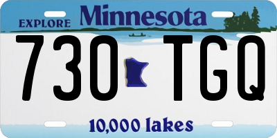 MN license plate 730TGQ