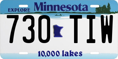 MN license plate 730TIW