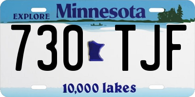 MN license plate 730TJF