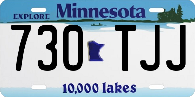 MN license plate 730TJJ